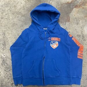 MLS FC Cincinnati Zip Up Hoodie Women’s Medium Blue Orange Comfy Sports Soccer
